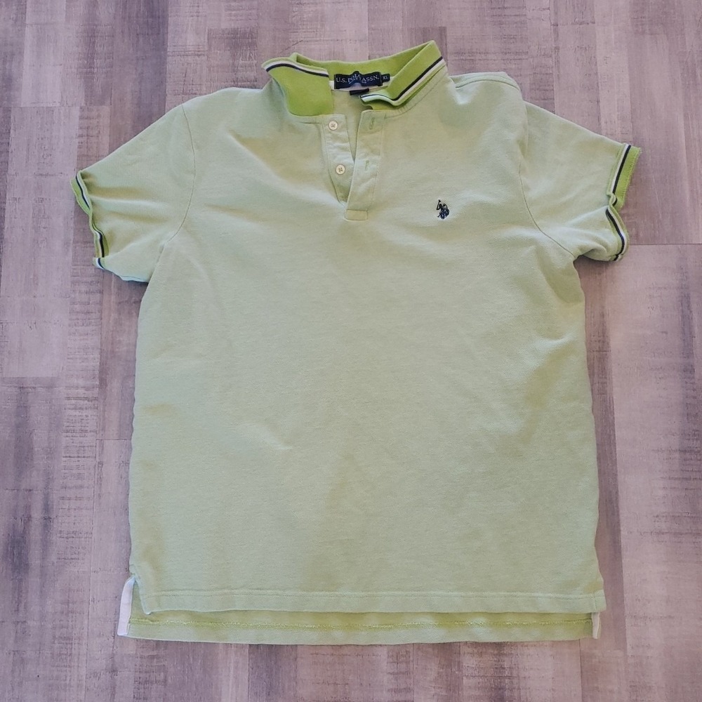 U.S Polo Shirt‎ Mens XL Lime Green Muscle Slim Fit Golf